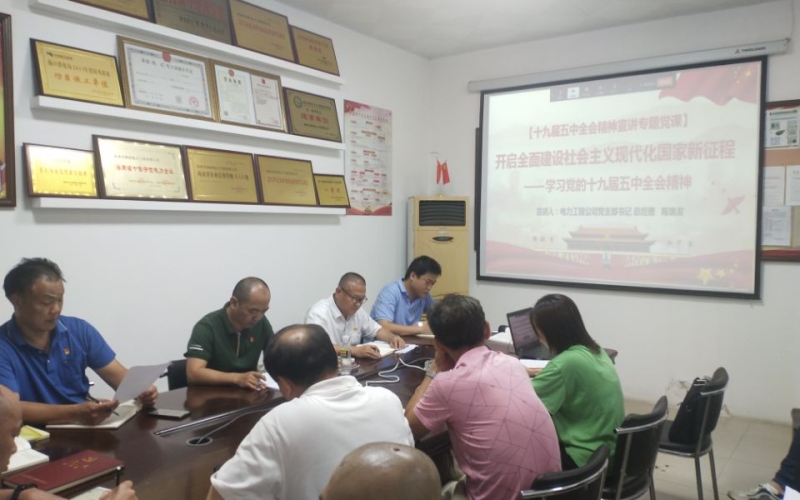 牛路岭电力工程公司开展十九届五中全会精神宣讲 暨党史学习教育主题党日活动